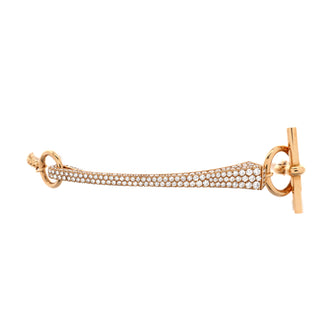 Hermes Clou de Forge Chain Bracelet 18K Rose Gold with Pave Diamonds