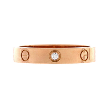 Cartier Love Wedding Band 1 Diamond Ring 18K Rose Gold with Diamond