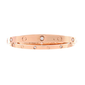 Cartier Double Love Bracelet 18K Rose Gold with Diamonds