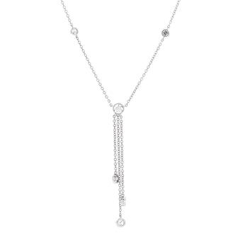 Tiffany & Co. By The Yard Lavalier 14 Diamond Station Pendant Necklace Platinum with Diamonds