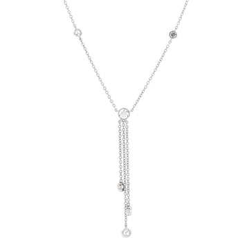 Tiffany & Co. By The Yard Lavalier 14 Diamond Station Pendant Necklace Platinum with Diamonds