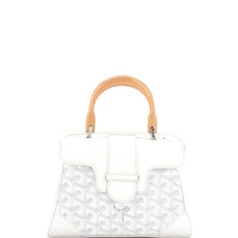 Goyard Saigon Top Handle Bag Coated Canvas with Leather Mini