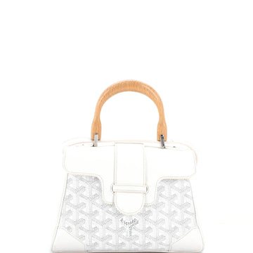Goyard Saigon Top Handle Bag Coated Canvas with Leather Mini