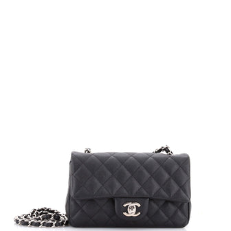 Chanel Classic Single Flap Bag Quilted Caviar Mini