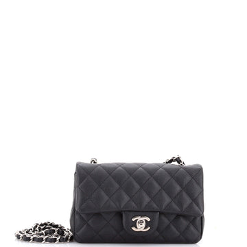 Chanel Classic Single Flap Bag Quilted Caviar Mini