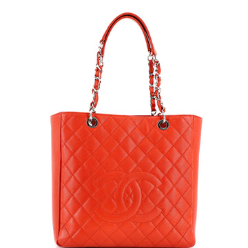 Chanel Petite Shopping Tote Quilted Caviar Large