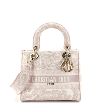 Christian Dior Toile de Jouy Lady D-Lite Bag Embroidered Canvas