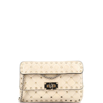 Valentino Garavani Rockstud Spike Flap Bag Quilted Leather Small