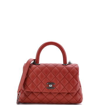 Chanel Coco Top Handle Bag Quilted Caviar Mini