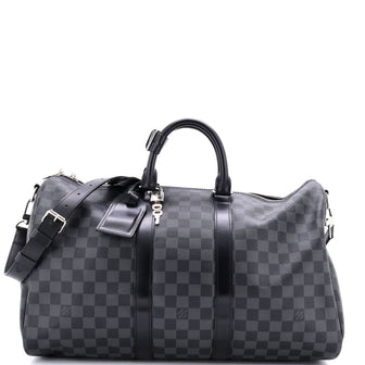 Louis Vuitton Keepall Bandouliere Bag Damier Graphite 45