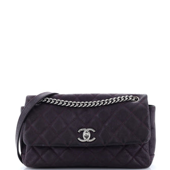 Chanel Lady Pearly Flap Bag Quilted Matte Caviar Medium