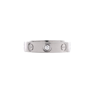 Cartier Love Wedding Band 1 Diamond Ring 18K White Gold with Diamond