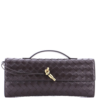 Bottega Veneta Andiamo Top Handle Clutch Intrecciato Nappa Long
