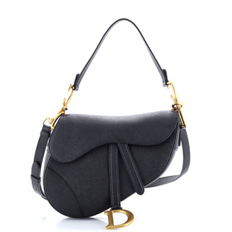 Christian Dior Saddle Handbag Leather Medium