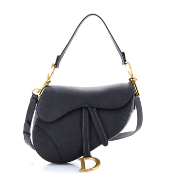 Christian Dior Saddle Handbag Leather Medium