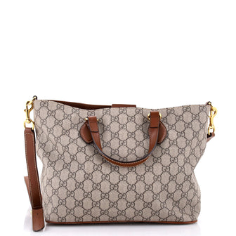 Convertible Soft Tote GG Coated Canvas with Leather Small