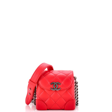 Chanel Trunk-Like Crossbody Bag Quilted Lambskin Mini
