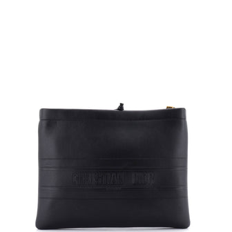 Christian Dior DiorDouble Zip Pouch Leather Medium