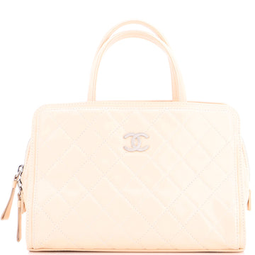 Chanel Zip Around Satchel Quilted Calfskin Medium