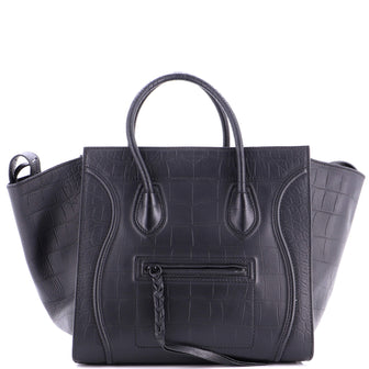 Celine Phantom Bag Crocodile Embossed Leather Medium
