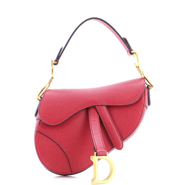 Christian Dior Saddle Handbag Leather Mini