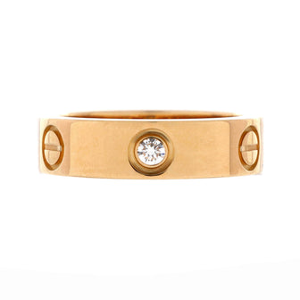 Cartier Love 3 Diamonds Band Ring 18K Yellow Gold with Diamonds