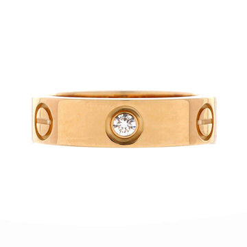 Cartier Love 3 Diamonds Band Ring 18K Yellow Gold with Diamonds