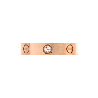Cartier Love Wedding Band 1 Diamond Ring 18K Rose Gold with Diamond