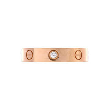 Cartier Love Wedding Band 1 Diamond Ring 18K Rose Gold with Diamond