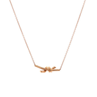 Tiffany & Co. Knot Pendant Necklace 18K Rose Gold