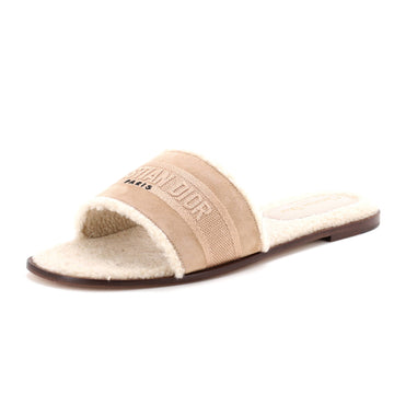 Christian Dior Women's Dway Slide Sandals Suede with Shearling