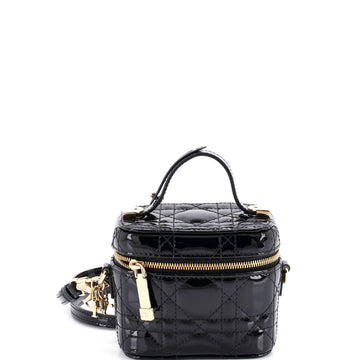 Christian Dior Lady Dior Vanity Case Cannage Quilt Patent Micro