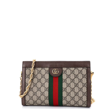 Gucci Ophidia Chain Shoulder Bag GG Coated Canvas Small