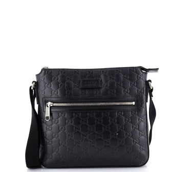 Gucci Signature Zip Messenger Bag Guccissima Leather Small