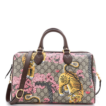 Gucci Boston Bag Bengal Print GG Coated Canvas Medium