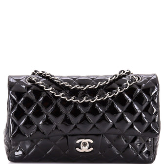 Chanel Classic Double Flap Bag Quilted Patent Medium