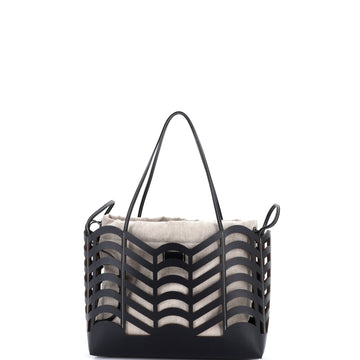 Chloe Kayan Tote Laser Cut Leather and Canvas Small