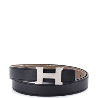 Hermes Constance Reversible Belt Leather with Guilloche Hardware Thin