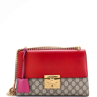 Gucci Padlock Shoulder Bag GG Coated Canvas and Leather Medium