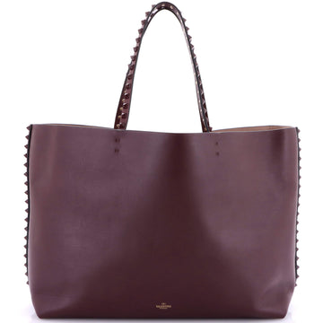 Valentino Garavani Rockstud Shopper Tote Leather and Suede Large