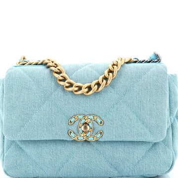 Chanel 19 Flap Bag Quilted Denim Medium