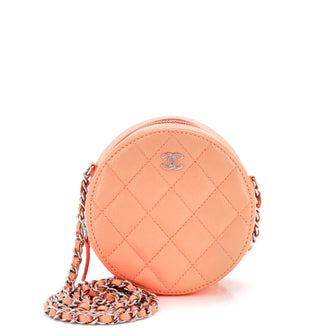 Chanel Round Clutch with Chain Quilted Caviar Mini
