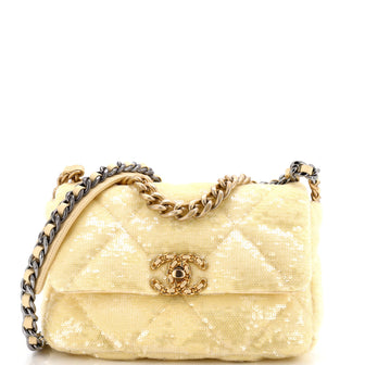 Chanel 19 Flap Bag Quilted Sequins Medium