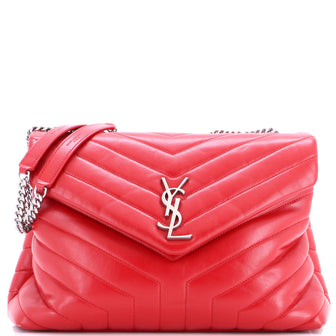 Saint Laurent Loulou Shoulder Bag Matelasse Chevron Leather Medium