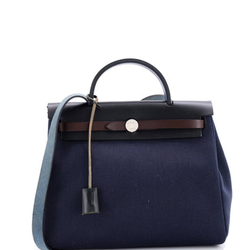 Hermes Herbag Zip Leather and Toile 31