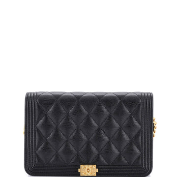 Chanel Boy Wallet on Chain Quilted Caviar