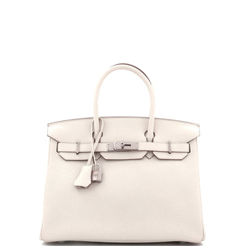 Hermes Birkin Handbag Light Togo with Palladium Hardware 30