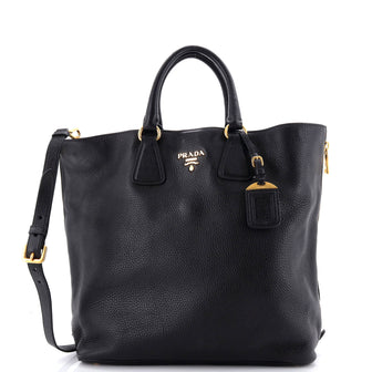 Prada Side Zip Convertible Tote Vitello Daino Large