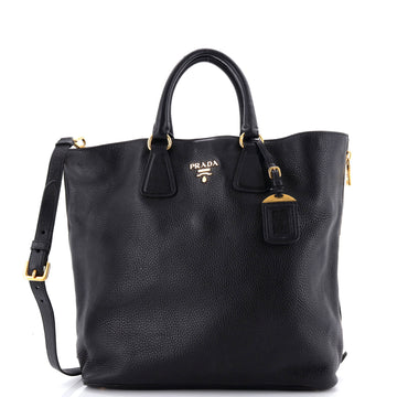 Prada Side Zip Convertible Tote Vitello Daino Large