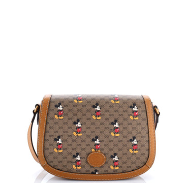 Gucci Disney Mickey Mouse Flap Shoulder Bag Printed Mini GG Coated Canvas Small